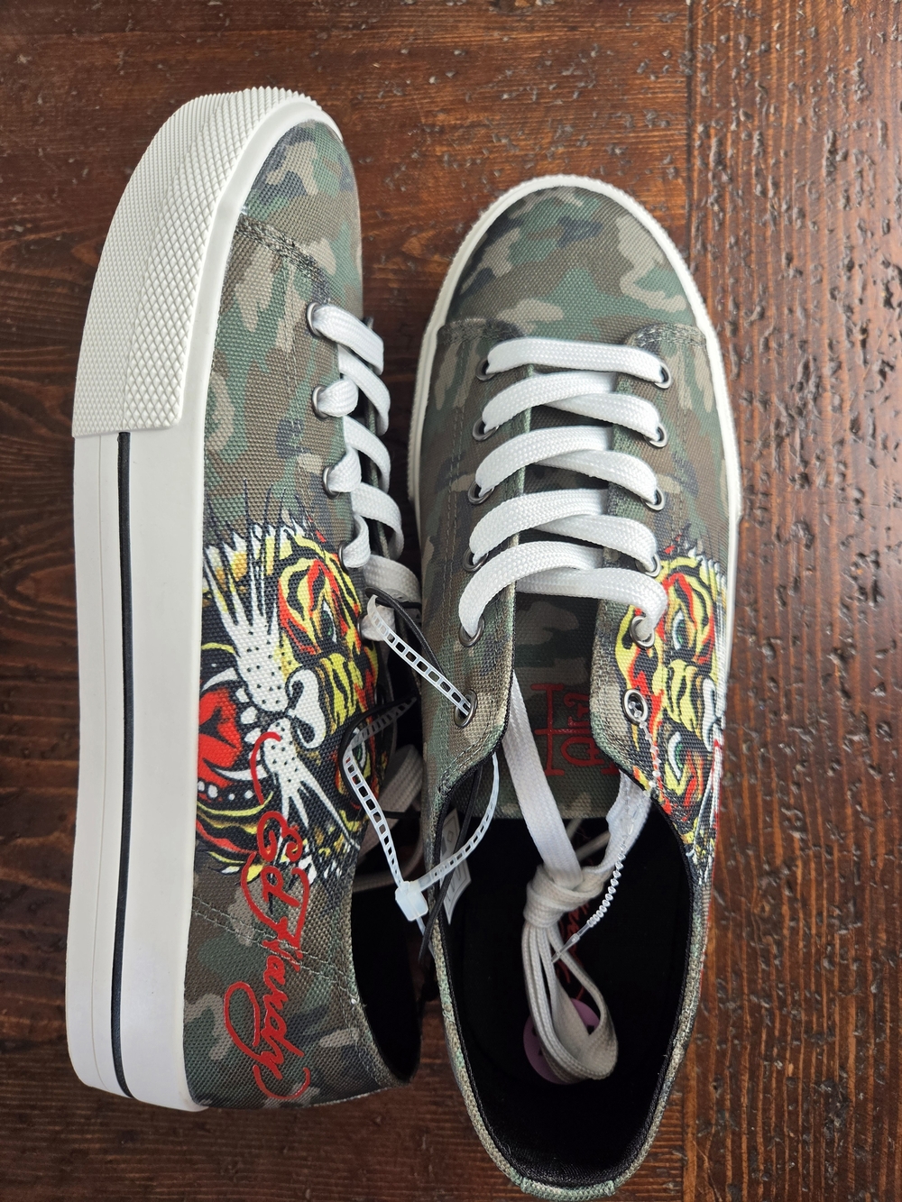 BNwT Ed Hardy Men's Camo Sneakers with Tiger Graphic